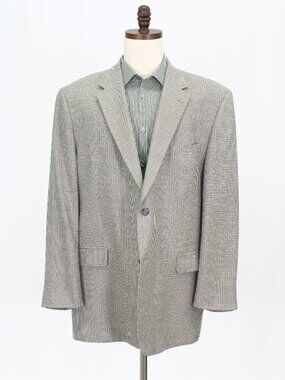 Andrew Fezza 48L Gray Blazer Sport Coat Jacket 2-Button Check W685